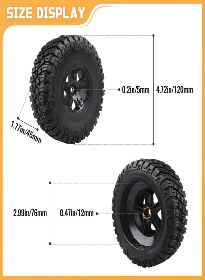 FriHobby High Performance 1/10 Short Course Truck Tires and Wheels Set 12mm Hex for Traxxas Slash Losi Tenacity HPI Redcat Blackout, Non Glued (Style 2) - Image 2